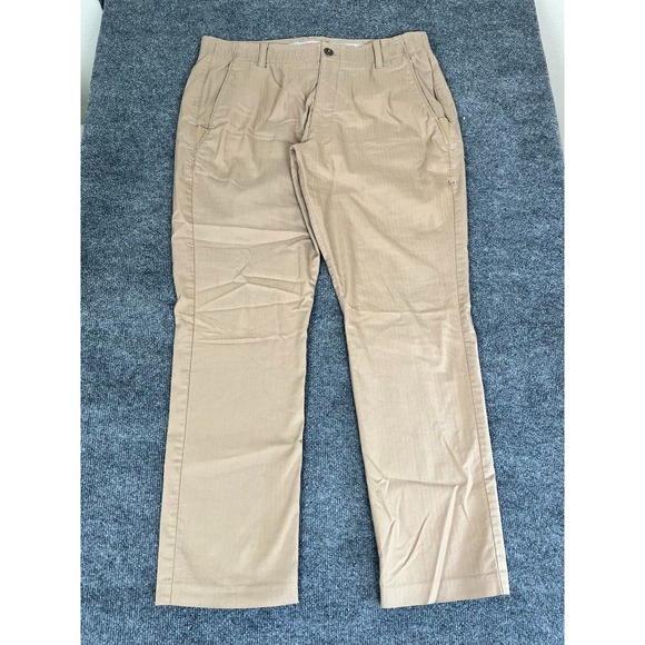 Under Armour Mens Beige Golf Pants 36/30 Loose Fit Lightweight Stretch Fabric - Picture 1 of 12